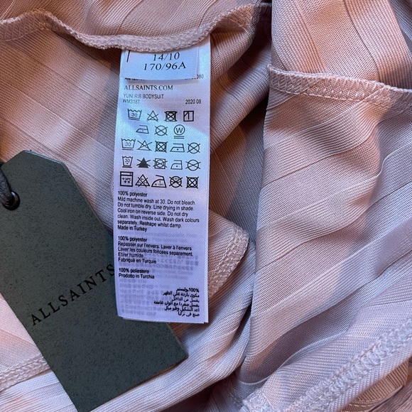 NWT AllSaints SZ 10 Blush Yuni Bodysuit! - Picture 6 of 12